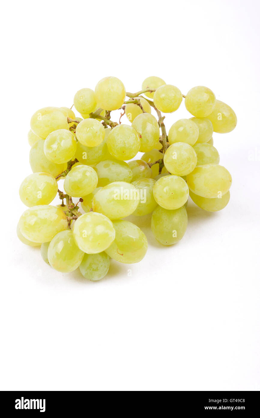 green grapes on a white background Stock Photo