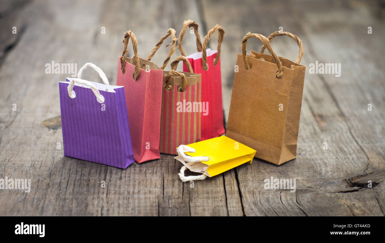 Miniature Shopping Bags Stock Photo