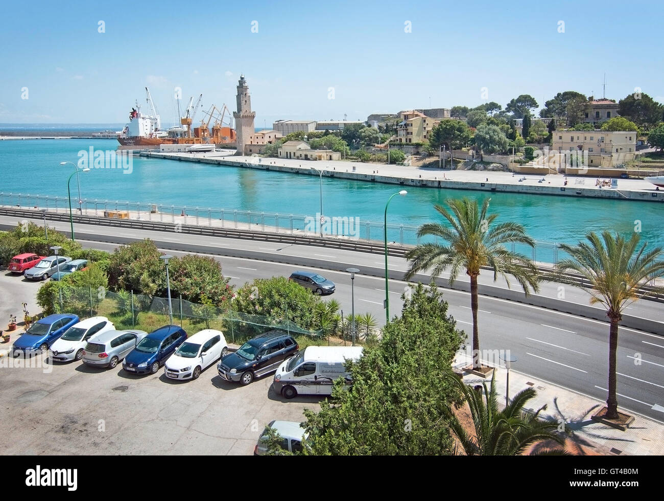 Sea view from Porto Pi and harbor in Palma de Mallorca, Balearic islands,  Spain Stock Photo - Alamy