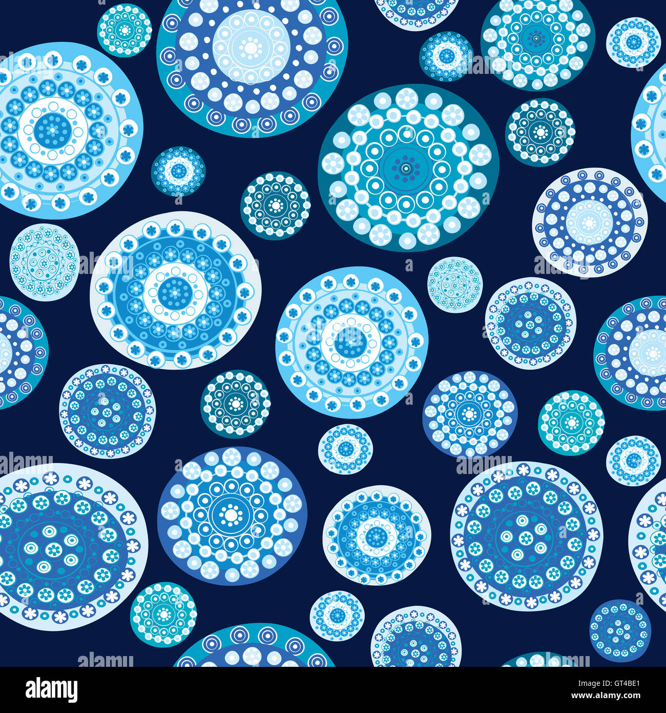 Seamless background with blue abstract flowers Stock Photo - Alamy
