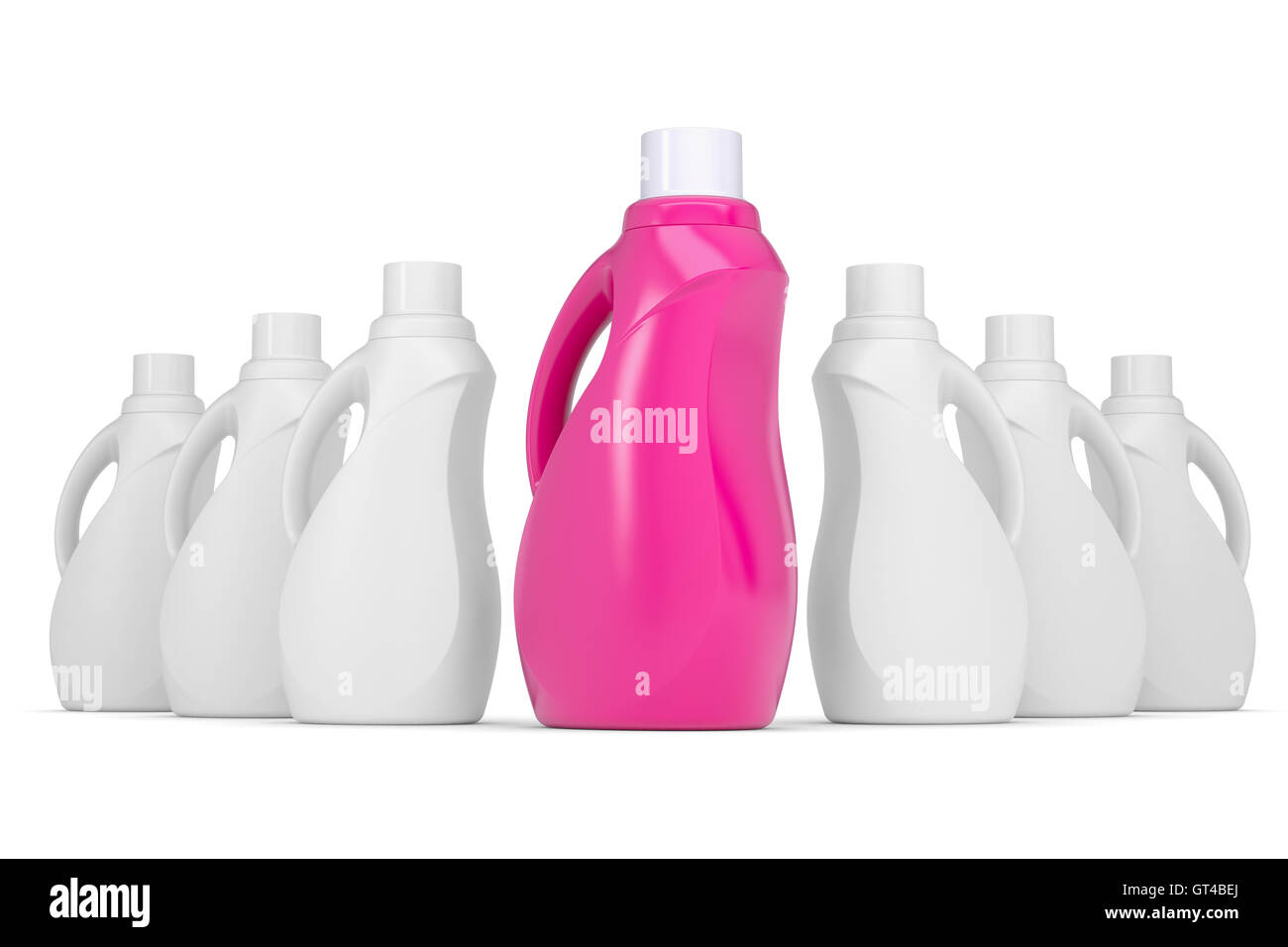Series plastic bottles of household chemicals Stock Photo Alamy