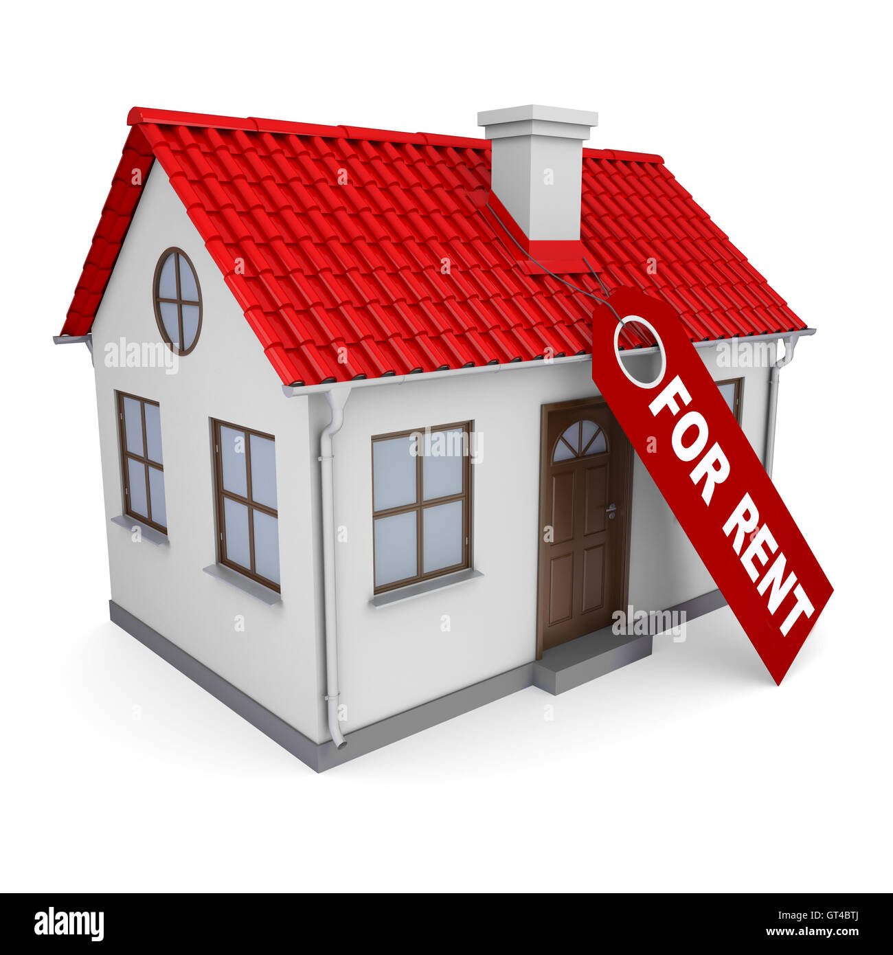 Label Rent House Small house with a label for the rent Stock Photo - Alamy