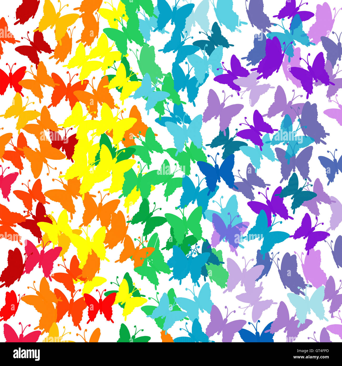 Abstract spring background rainbow butterflies hi-res stock photography ...