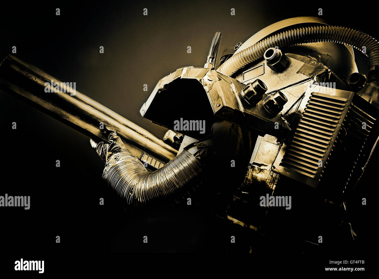Spaceman, fantasy warrior with huge space weapon Stock Photo - Alamy