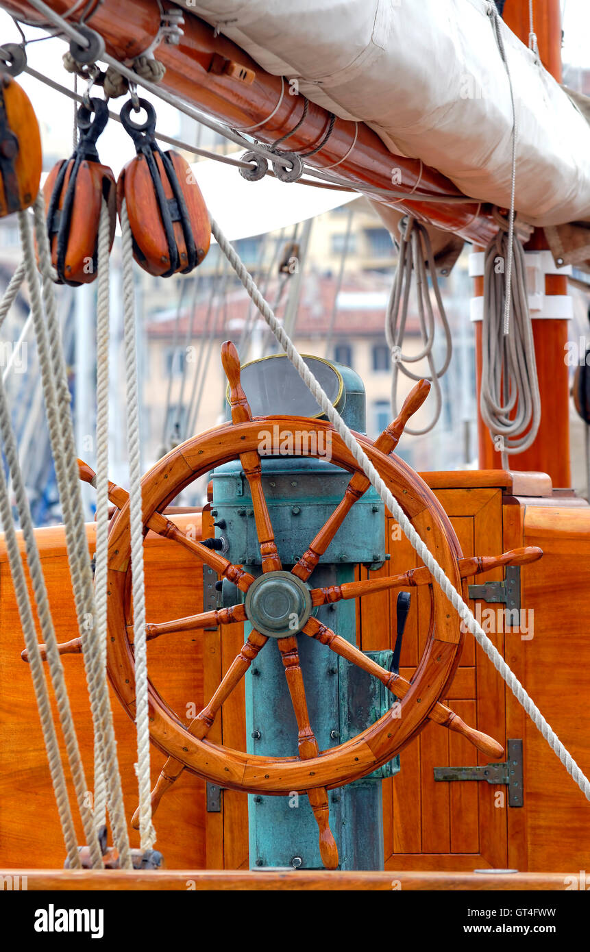 Retro Gold Rudder Antique boat hi-res stock photography and images - Alamy