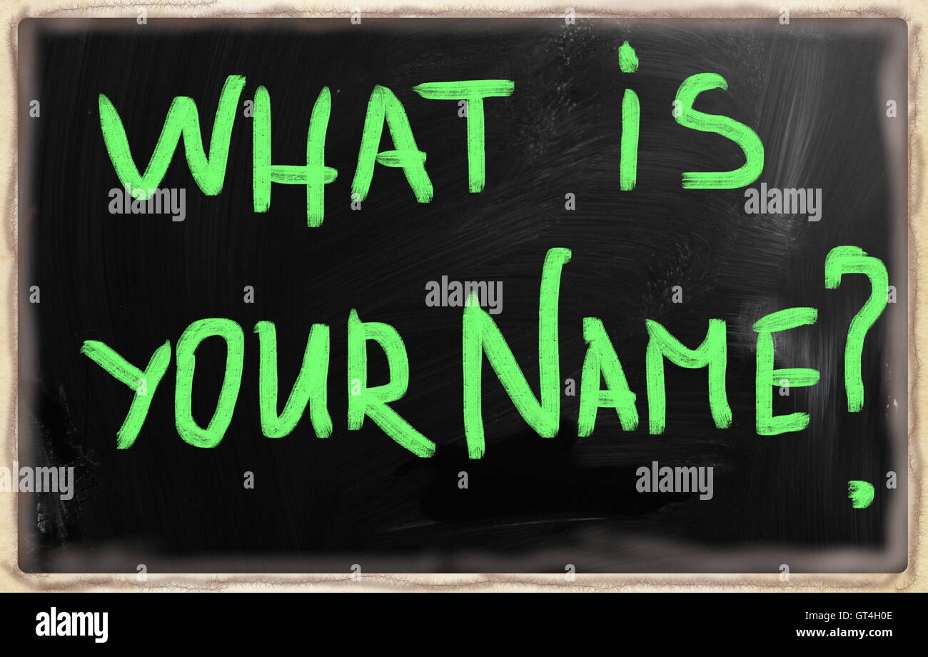Whats your name Stock Photo Alamy