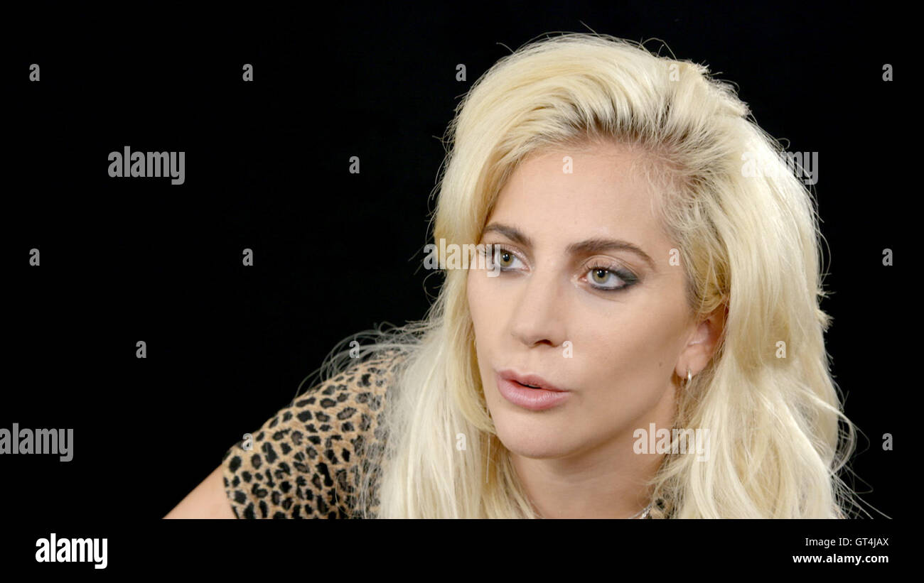 Berlin, Germany. 08th Sep, 2016. The video grab shows US singer Lady Gaga during a dpa interview in Berlin, Germany, 08 September 2016. The artists new single 'Perfect Illusion' comes out on 09 September 2016. Photo: NICO TAPIA/dpa/Alamy Live News Stock Photo