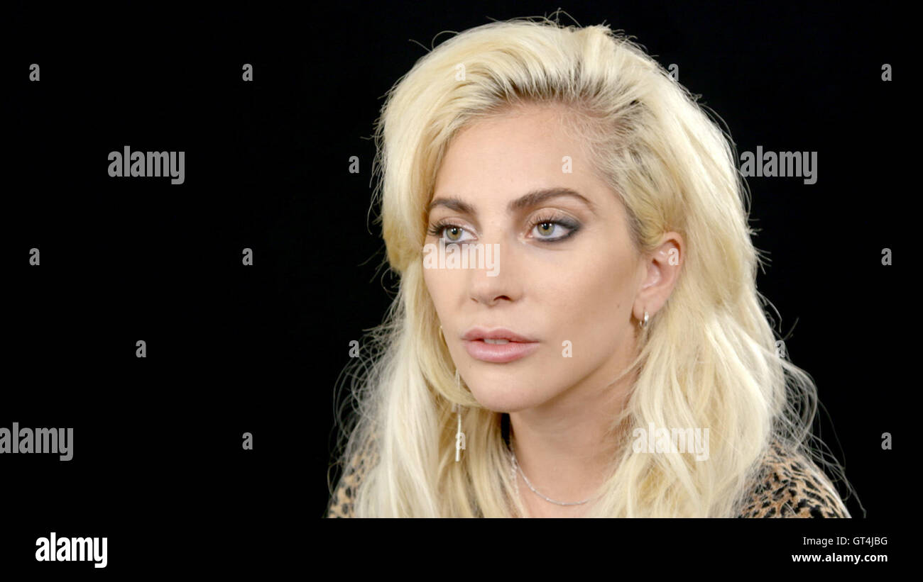 Berlin, Germany. 08th Sep, 2016. The video grab shows US singer Lady Gaga during a dpa interview in Berlin, Germany, 08 September 2016. The artists new single 'Perfect Illusion' comes out on 09 September 2016. Photo: NICO TAPIA/dpa/Alamy Live News Stock Photo
