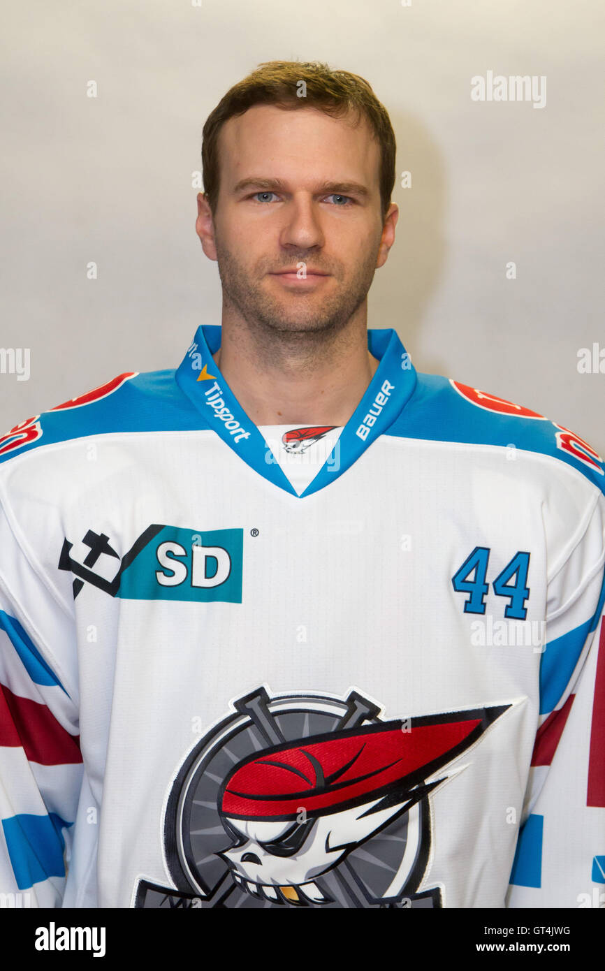 Hockey player of team Pirati Chomutov Brett Skinner poses for ...