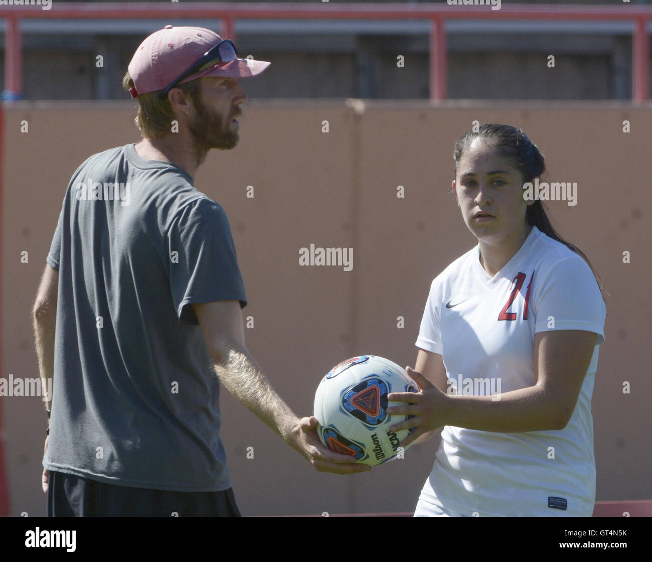 Usa. 8th Sep, 2016. SPORTS Albuquerque Academy girls soccer coach