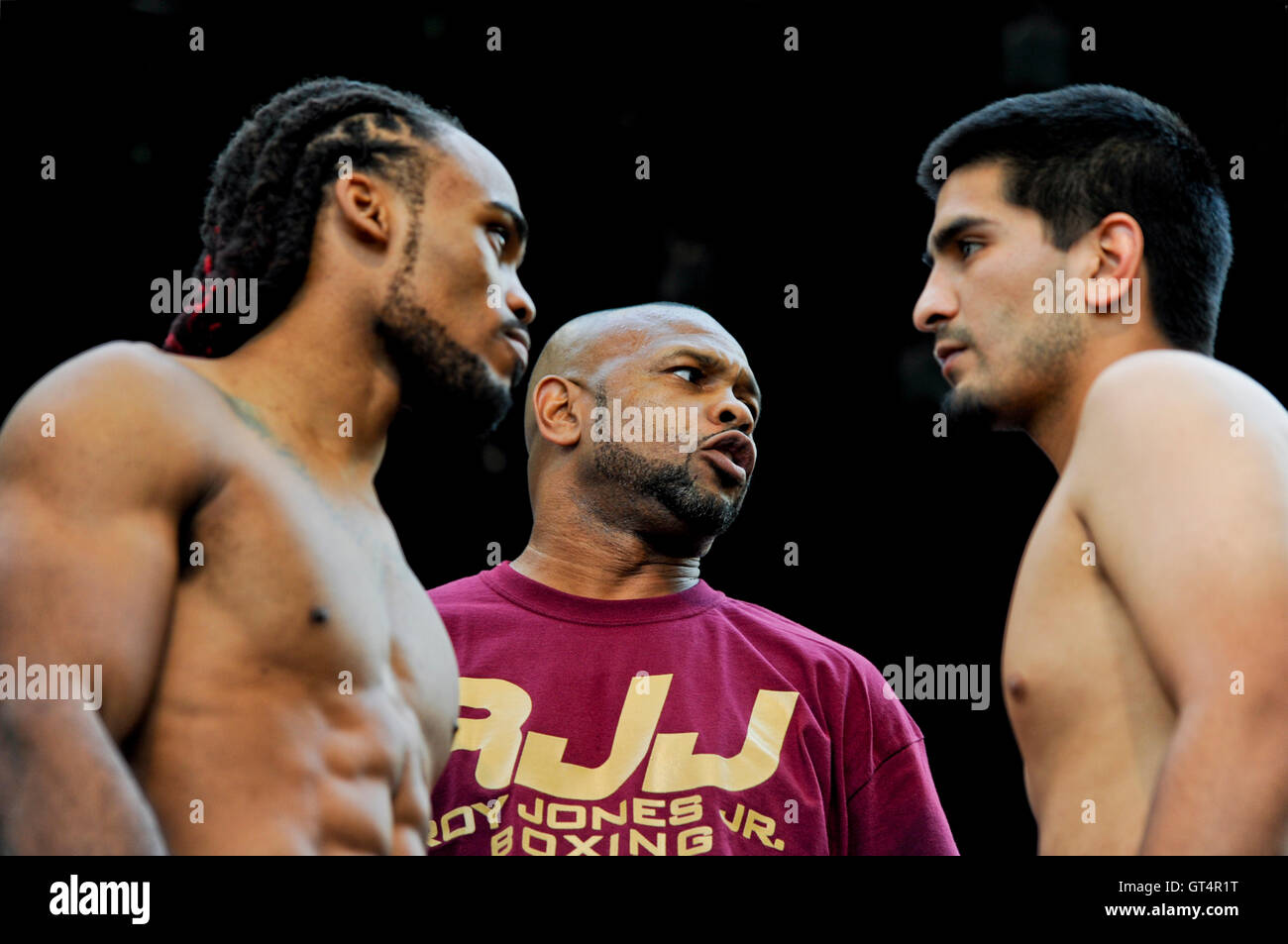 Las Vegas, Nevada September 8, 2016 -  Fighters weigh in for Knockout Night at the D promoted by Roy Jones Jr. Boxing.  Jeremy “J-Flash” Nichols (5-0) opens the televised card against Steve Belmonte in a four-round welterweight bout tomorrow night. Nichols has a perfect 3-0 record in Knockout Night at the D competition. Credit:  Ken Howard/Alamy Live News Stock Photo