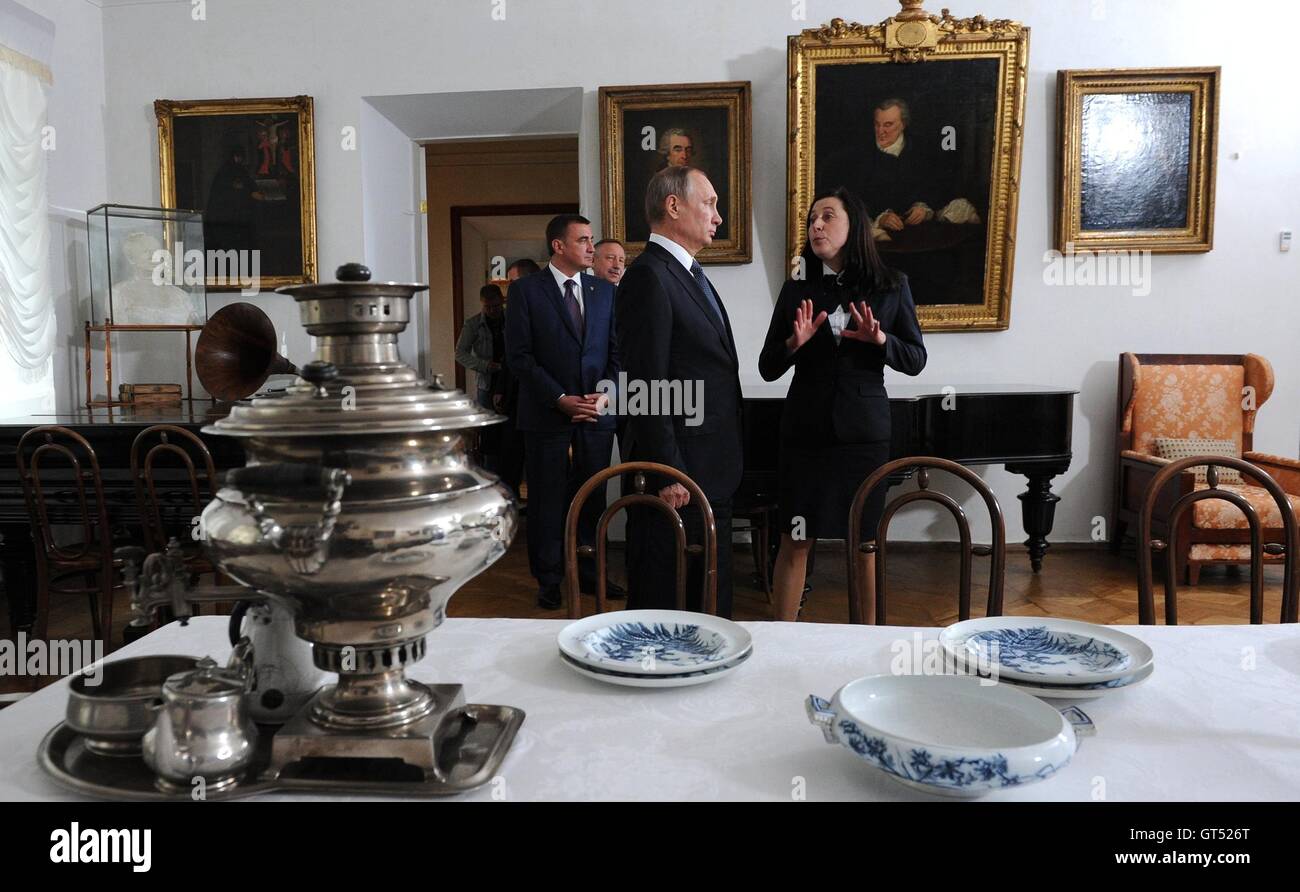 Russian President Vladimir Putin Tours The Leo Tolstoy Museum.