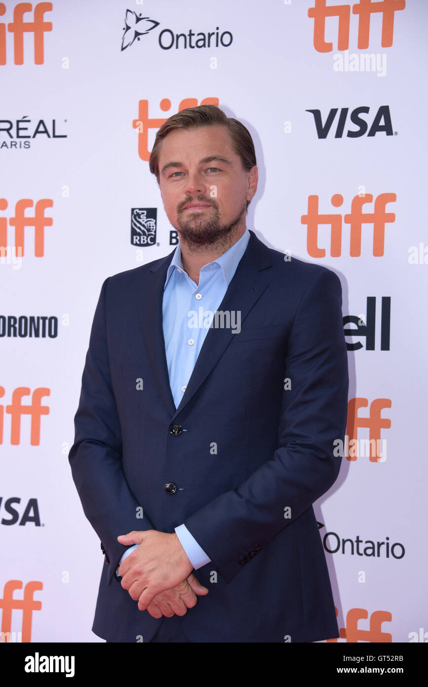 Toronto, Ontario, Canada. 9th Sep, 2016. Producer LEONARDO DICAPRIO attends the 'Before the Flood' premiere during the 2016 Toronto International Film Festival at Princess of Wales Theatre on September 9, 2016 in Toronto, Canada. Credit:  Igor Vidyashev/ZUMA Wire/Alamy Live News Stock Photo
