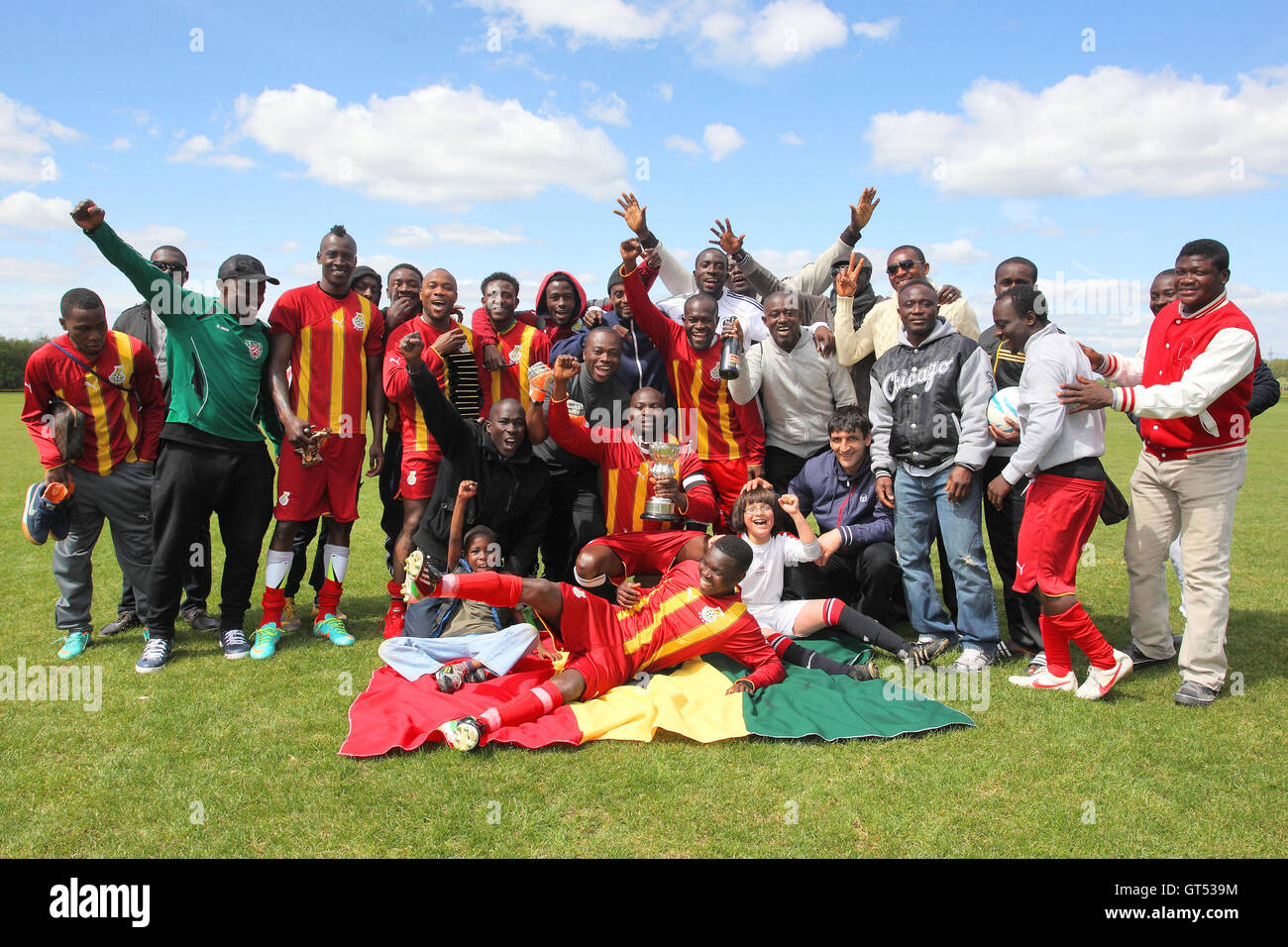Black Meteors celebrate victory - Clapton Rangers vs Black Meteors ...