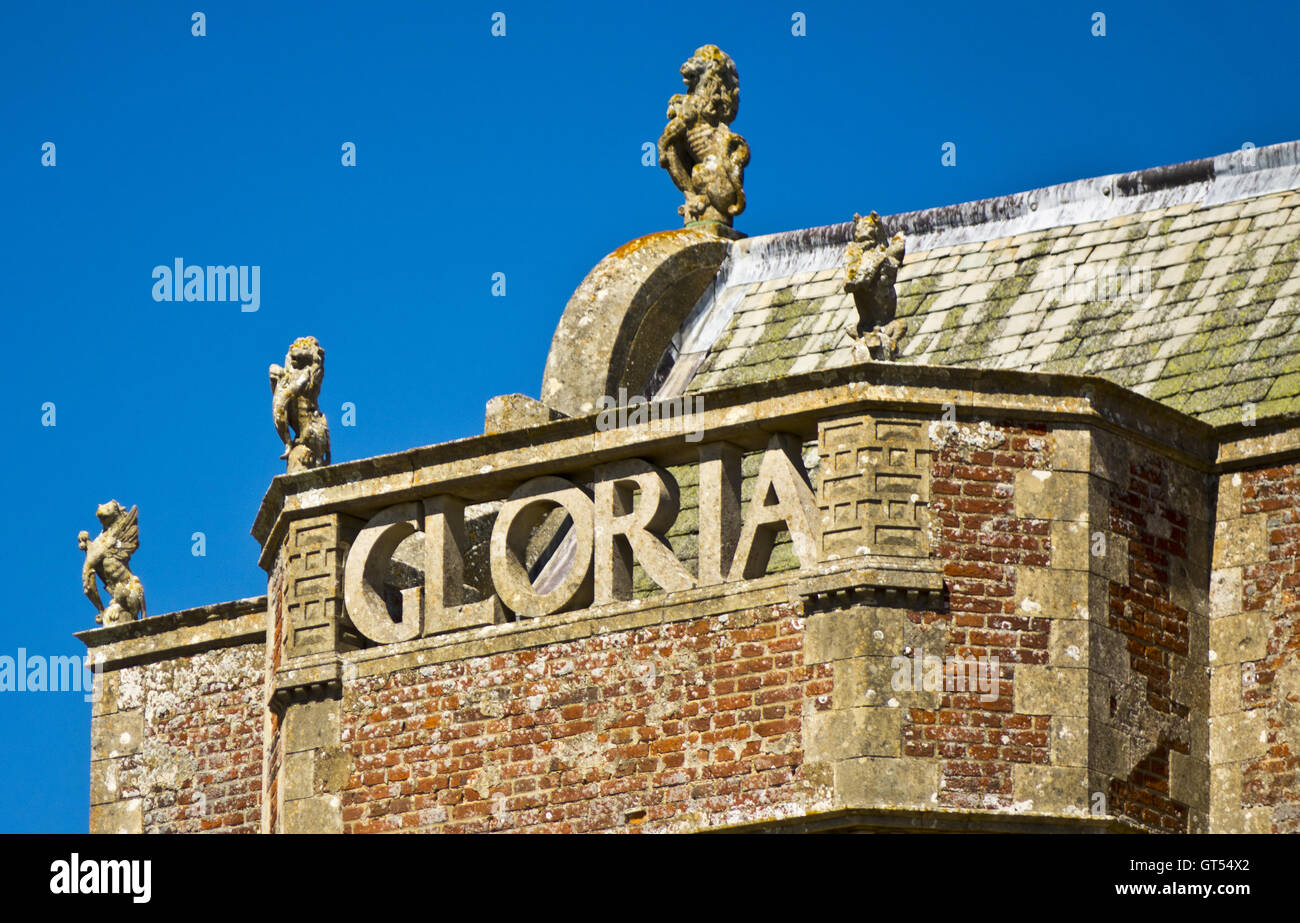gloria carved in stone work Stock Photo