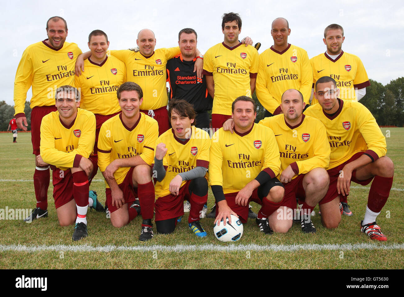 East London FC players pose for a team photo - East London (blue) vs Bow  Young Prince - Hackney & Leyton Sunday League Football at South Marsh,  Hackney Marshes, London - 10/10/10 Stock Photo - Alamy