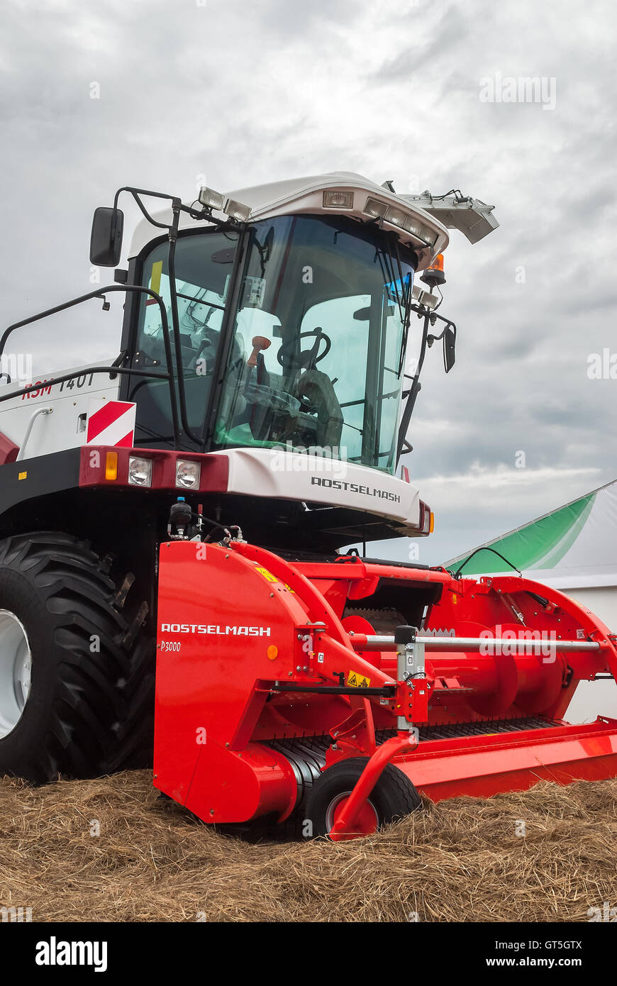 New harvester stands on an exhibition platform Stock Photo - Alamy