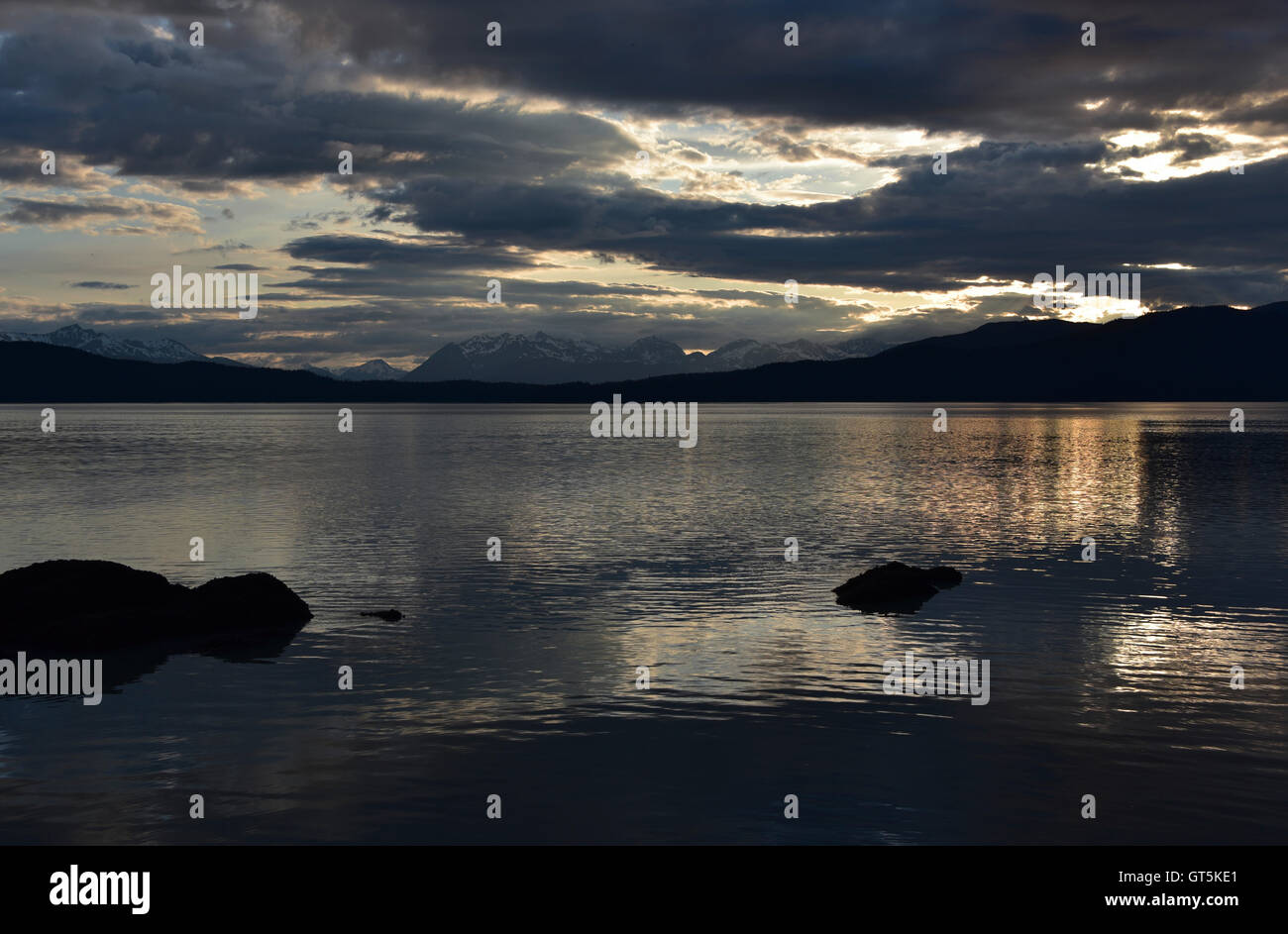 Berners Bay sunset Stock Photo Alamy