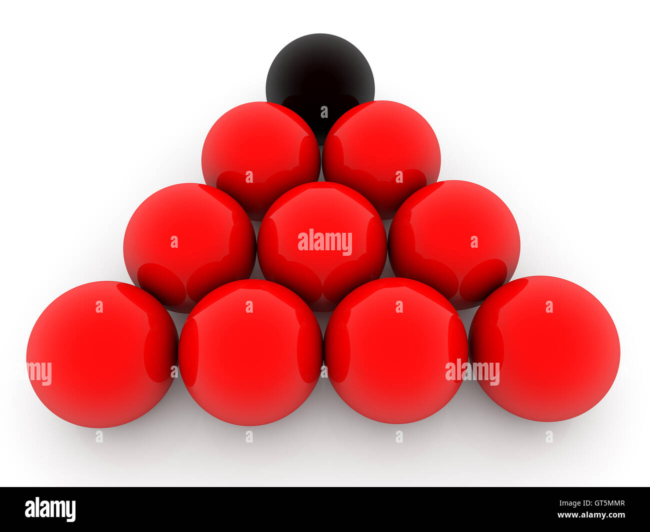 Red and black balls in pyramid on white Stock Photo - Alamy