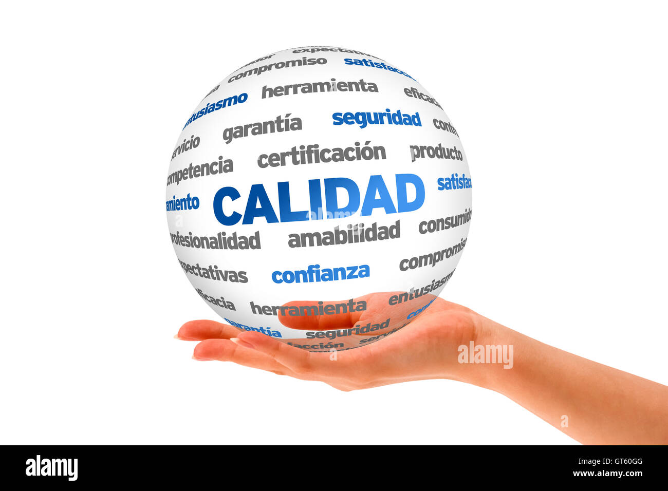 3d Quality Word Sphere (In Spanish) Stock Photo