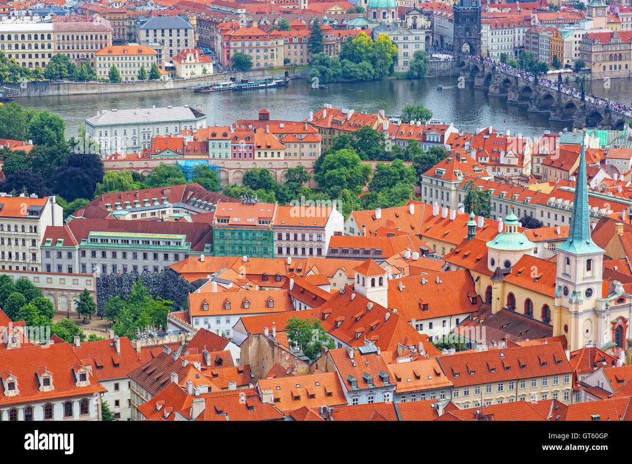 View of the historical districts of Prague Stock Photo