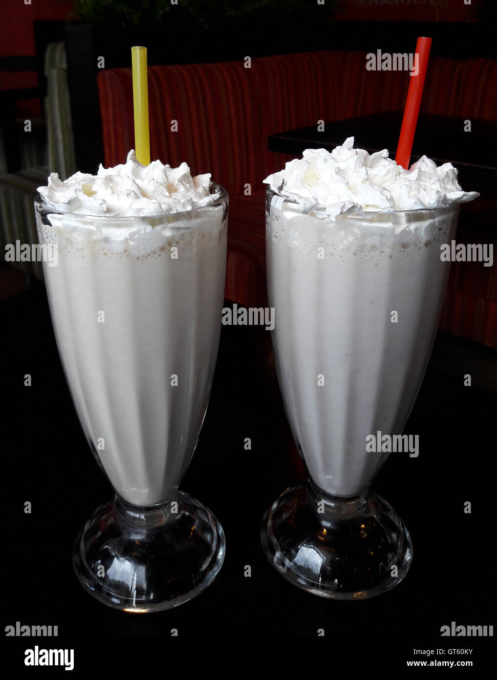 Milkshakes with whipped cream Stock Photo Alamy