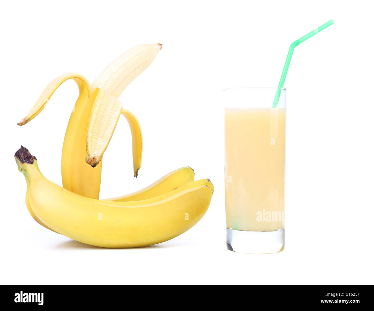 banana and juice isolated on a white background Stock Photo Alamy