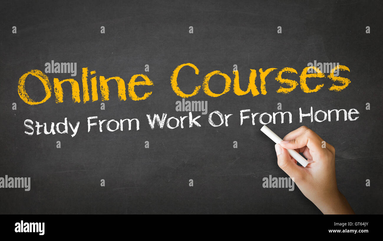 Online Courses Chalk Illustration Stock Photo