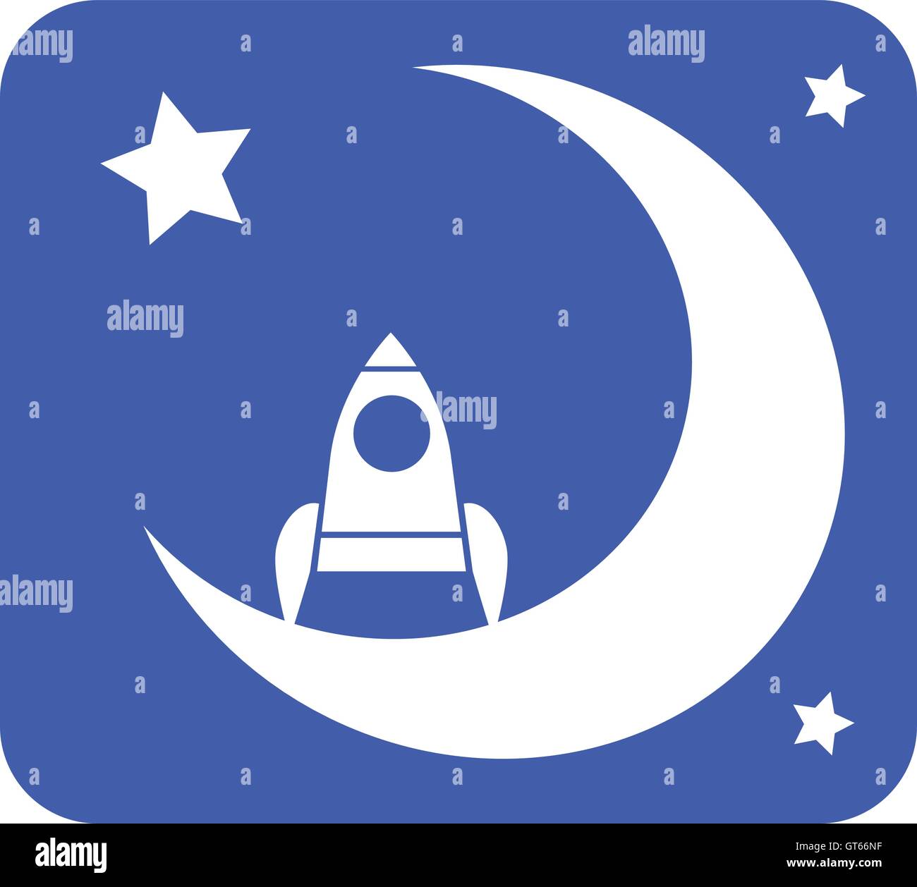Latest generation rocket stands on the moon Stock Vector