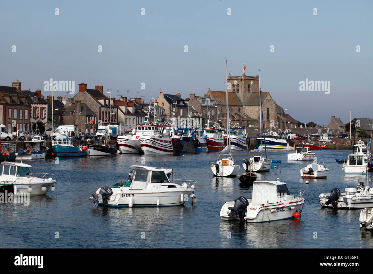 Barfleur Harbour, Normandy, France Stock Photo