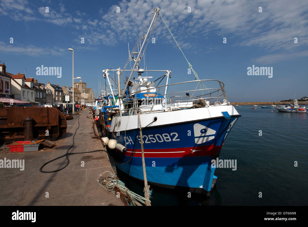 Fishing fleet in the harbour at Barfleur, Normandy, France. Stock Photo