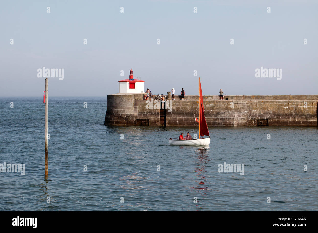 Harbour entrance at Barfleur, Normandy, France. Stock Photo