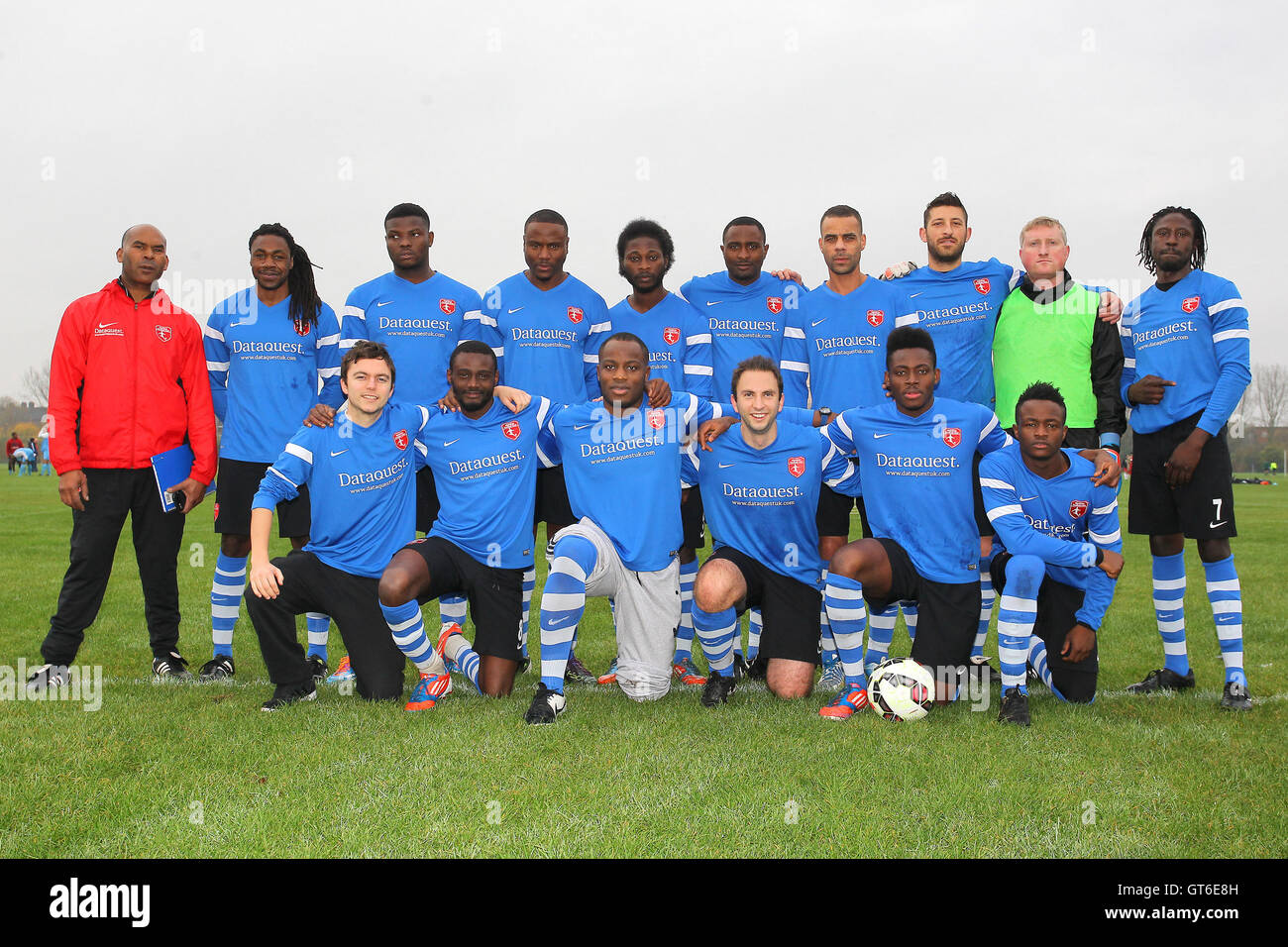 East London FC players pose for a team photo - East London (blue) vs Bow  Young Prince - Hackney & Leyton Sunday League Football at South Marsh,  Hackney Marshes, London - 10/10/10 Stock Photo - Alamy