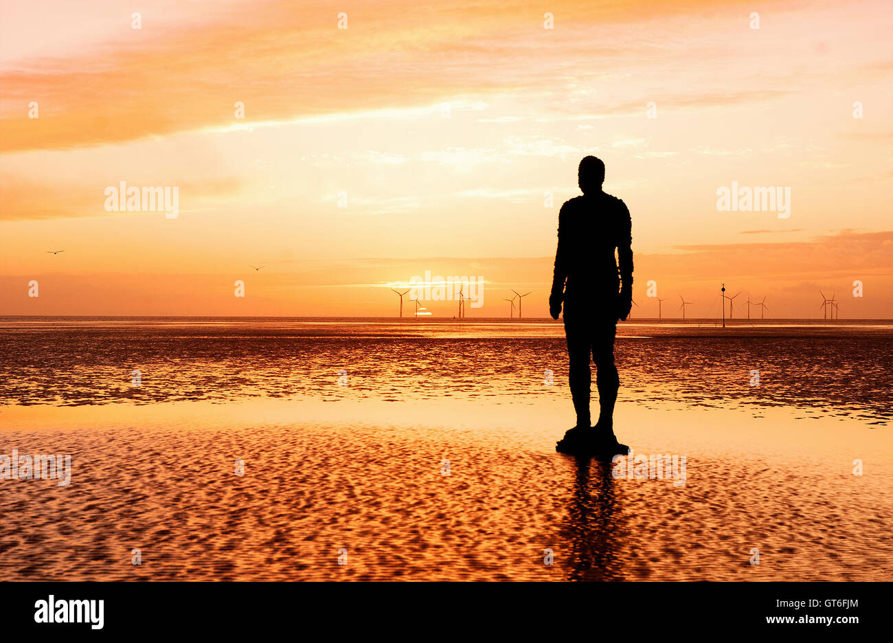 Anthony Gormley's Another Place iron men statues, Crosby beach