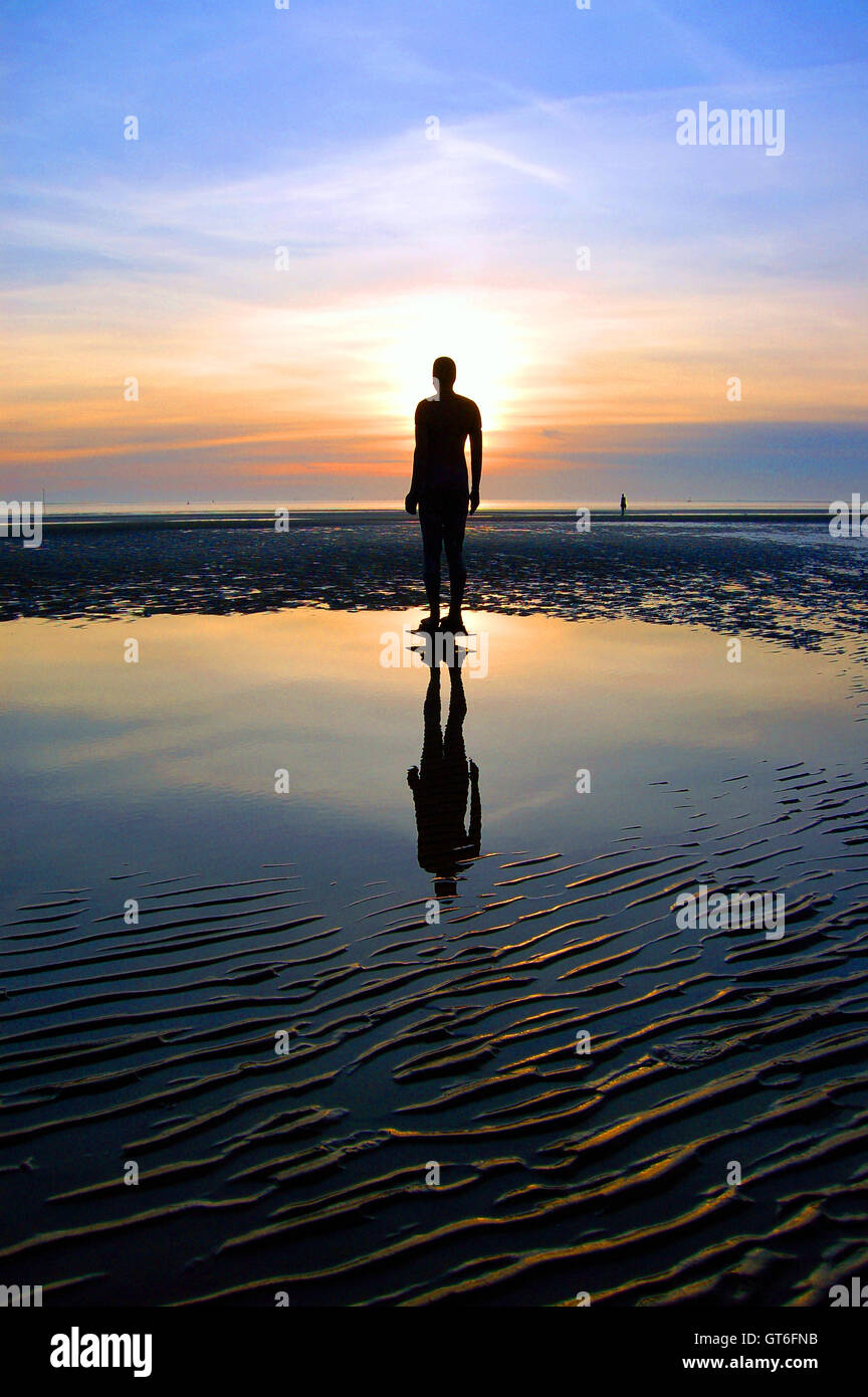 Anthony Gormley's Another Place iron men statues, Crosby beach