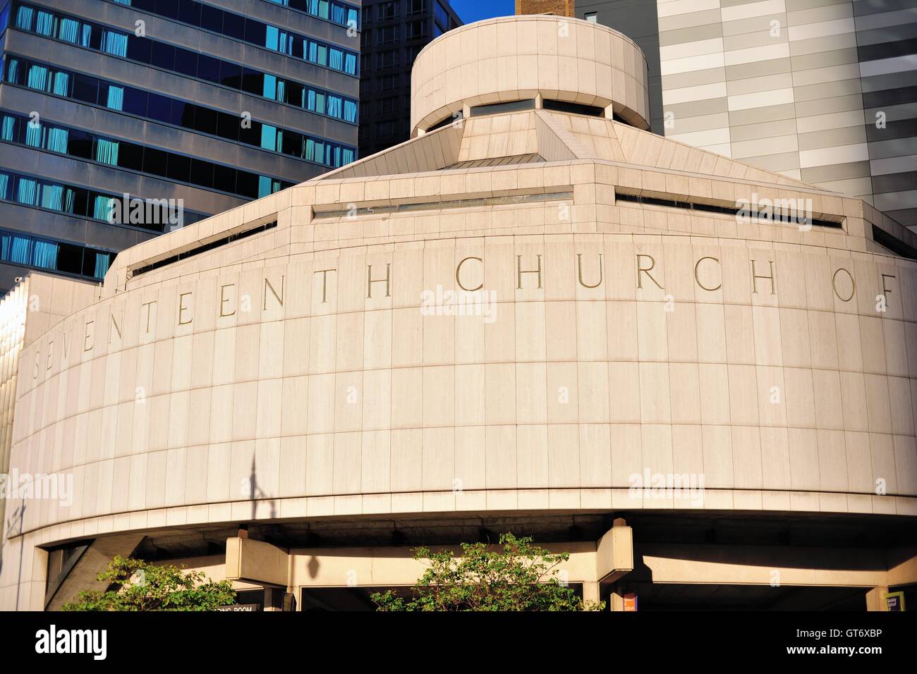 The Seventeenth Church of Christ, Scientist is a modern-styled Christian Science church building located in Chicago, Illinois, USA. Stock Photo