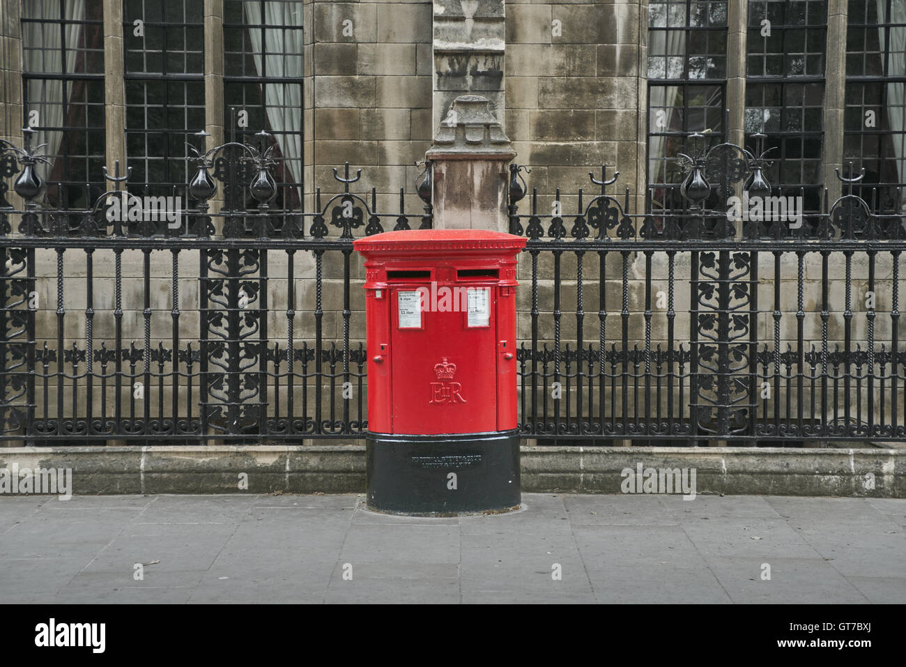 Red postbox,  London.   Royal Mail mailbox Stock Photo