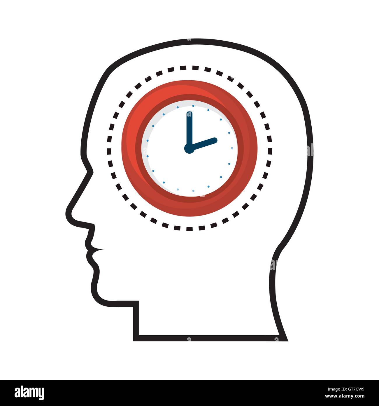 silhouette head man clock design Stock Vector Image & Art Alamy