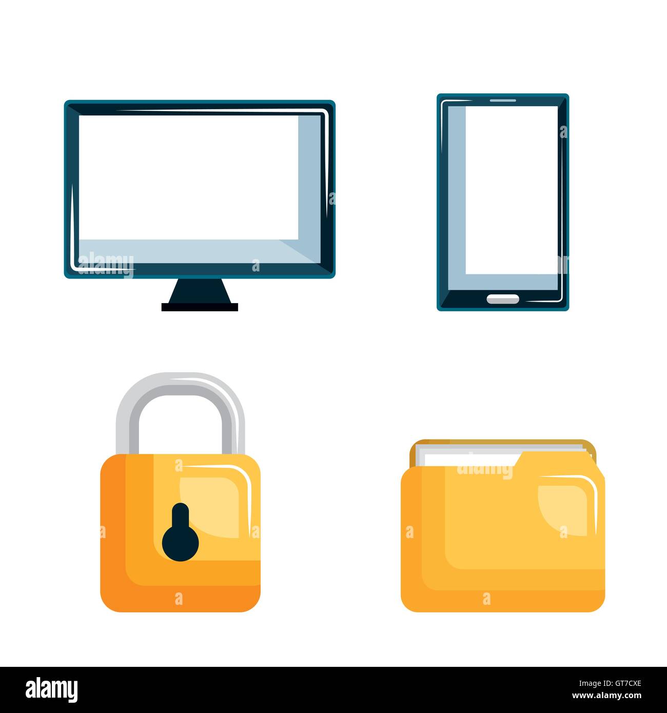 set technology data digital security design Stock Vector Image & Art ...