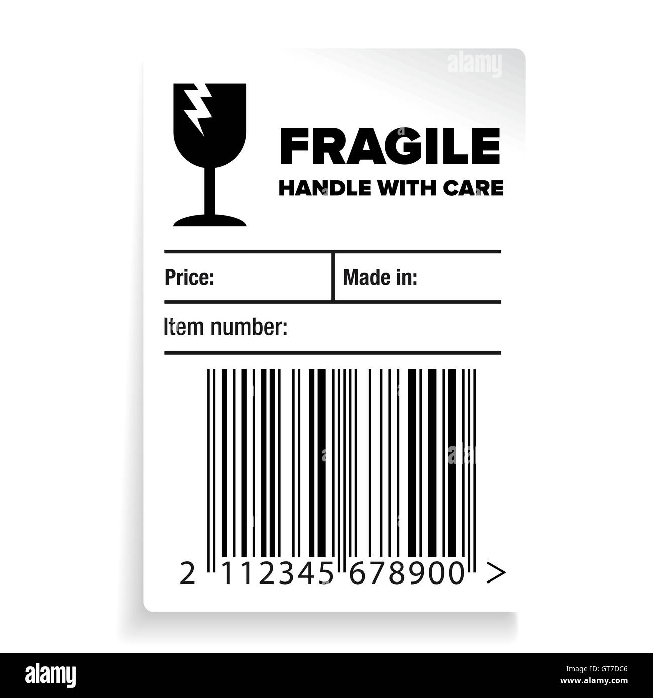 Fragile Barcode Packaging Label or sticker vector Stock Vector