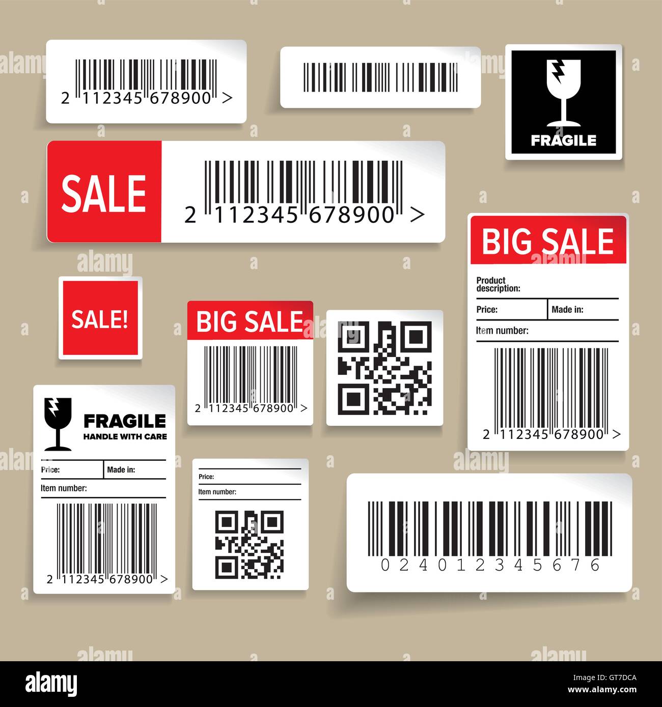 Barcode Packaging Labels or stickers vector Stock Vector Image & Art
