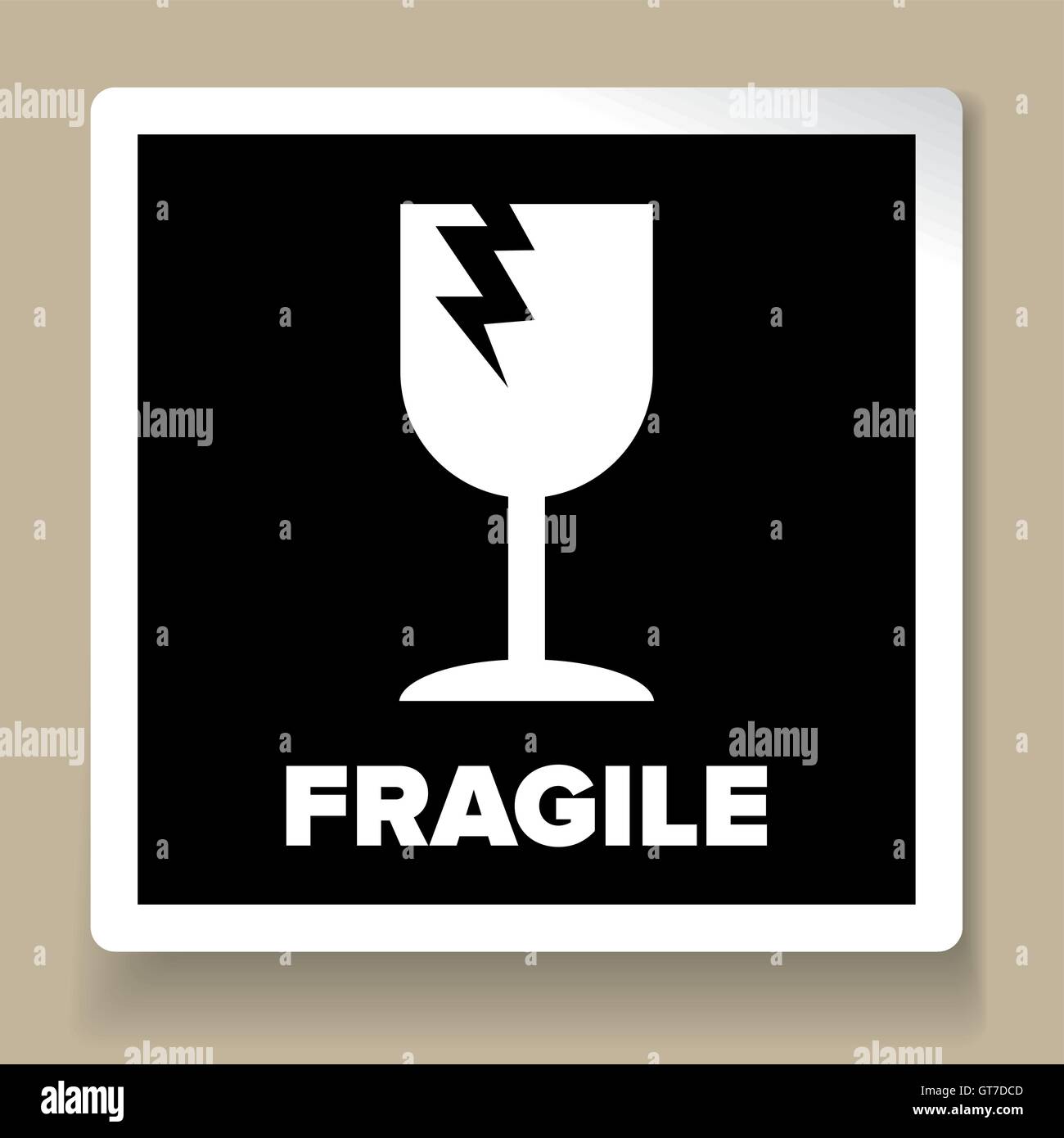 Fragile Packaging Label or sticker vector Stock Vector Image & Art - Alamy