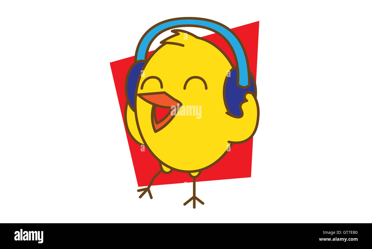 Bird listening music vector art Stock Photo Alamy