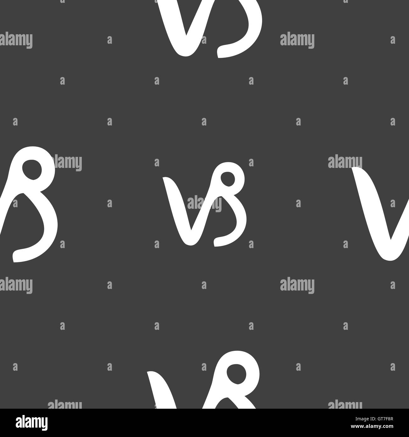 Capricorn sign. Seamless pattern on a gray background. Vector Stock Vector