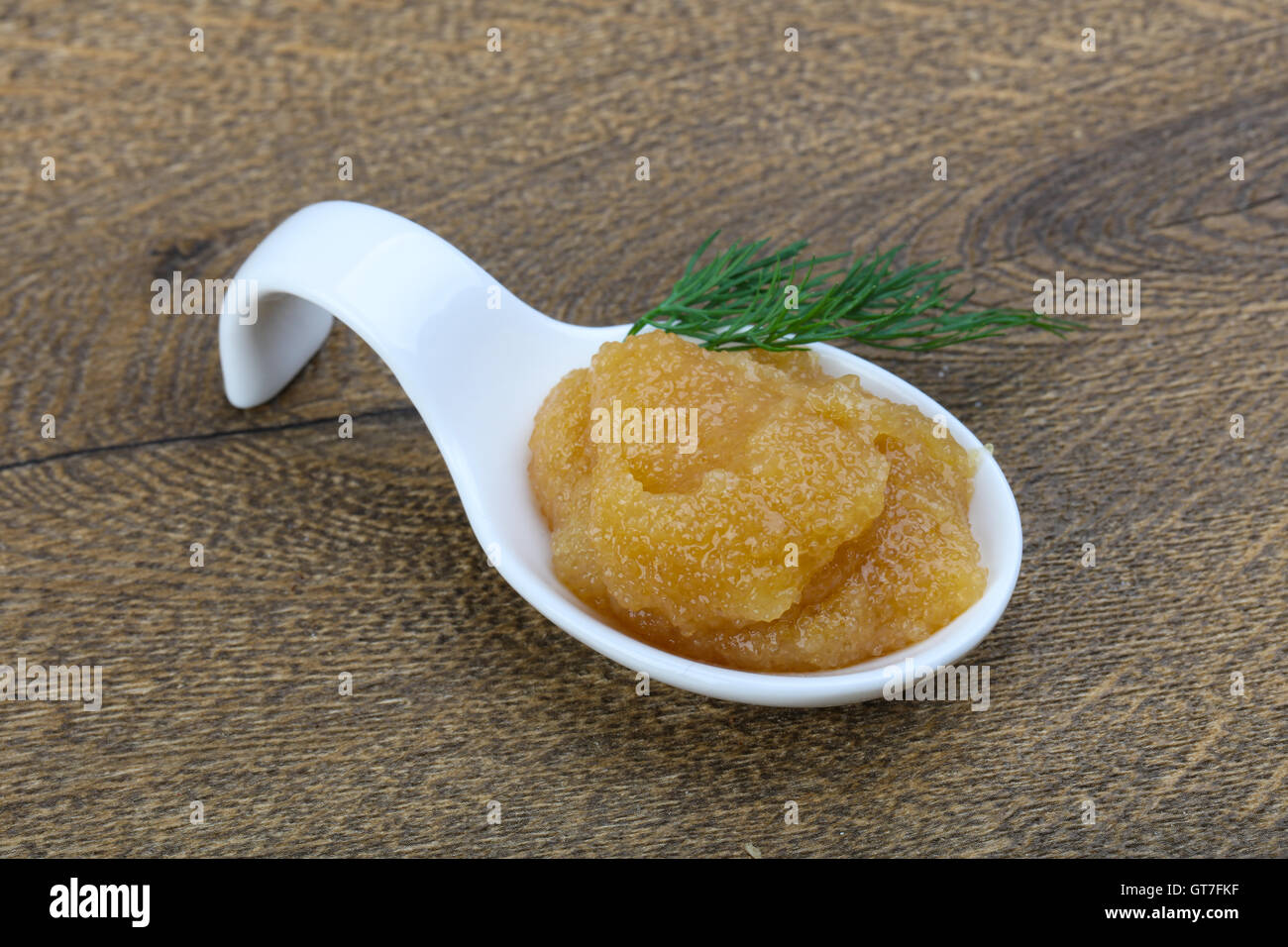 Herring roe with dill on the plate Stock Photo Alamy
