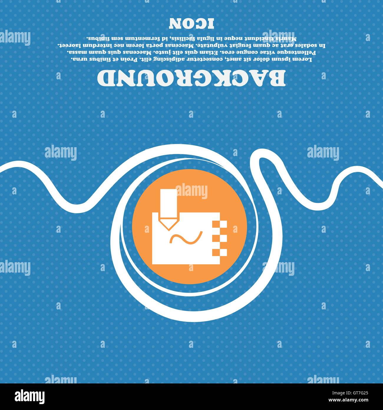 notebook Icon sign. Blue and white abstract background flecked with ...