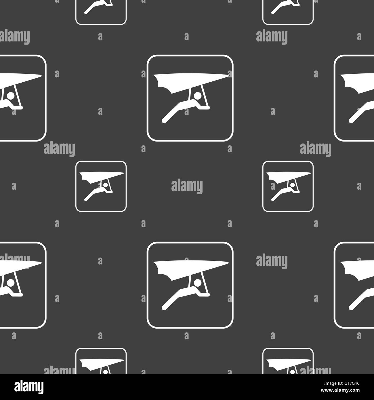 hang-gliding sign. Seamless pattern on a gray background. Vector Stock Vector