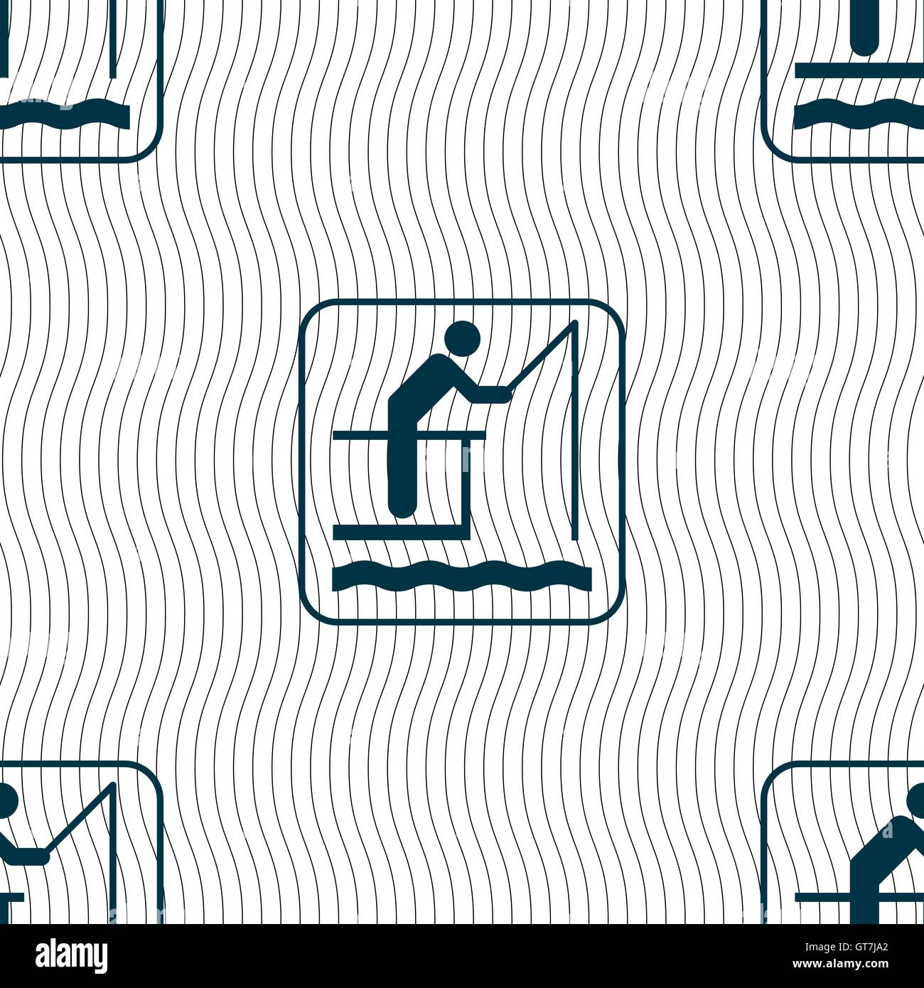 fishing sign. Seamless pattern with geometric texture. Vector Stock ...