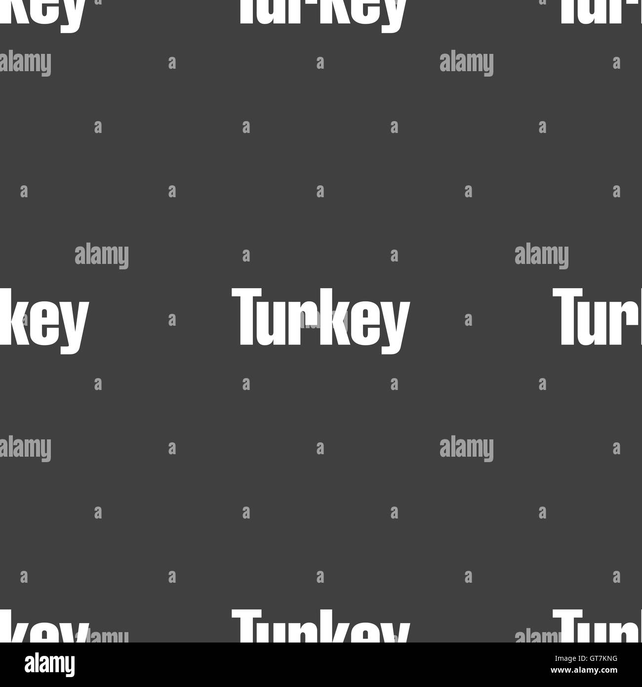 Turkey sign. Seamless pattern on a gray background. Vector Stock Vector