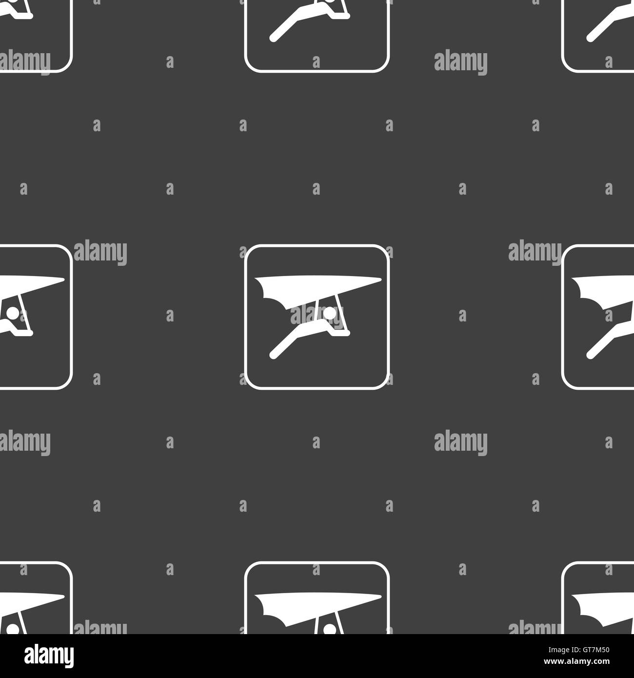 hang-gliding sign. Seamless pattern on a gray background. Vector Stock Vector